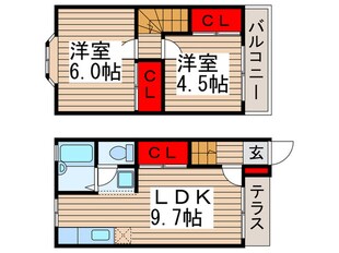 テラス・ラフォーレＷ－２の物件間取画像